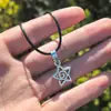 Collar con Colgante de Estrella de Cinco Puntas y Espiral de Plata Antigua Estilo Gótico Europeo y Americano Temu Cross-Border Shein Retro para Bruja