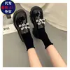 Mocassins femininos de plataforma com sola grossa em couro brilhante, novidade outono 2026 estilo coreano com sola macia bico redondo sapatos casuais de moda em couro