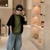 Camiseta Redonda de Manga Corta para Niños Primavera y Verano 2026 Nueva Elegante Estilo Coreano Top para Bebé Camiseta de Moda