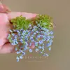 Pendientes de Borla de Flor de Tela del Jardín de Monet Temperamento Súper Hada Más Fáciles de Combinar Pendientes Moda de Nicho Pendientes de Alta Gama para Mujer