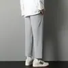Pantalones deportivos holgados versátiles de moda para hombre Verano Delgados Rectos de Pierna Ancha Pantalones Capri de Seda Helada con Caída para Hombre