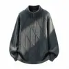 2026 Nueva Llegada Suéter Casual para Hombre Marca de Moda Tendencia Jacquard Media Cremallera Jersey Tejido Grueso Hombre