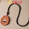 Colgantes Multiestilo para Hombres y Mujeres de Talla en Madera Yiming Xianyuan, Collares de Madera y Cadenas para Suéter
