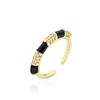 Aogu Suministro Transfronterizo Estilo Bohemio Cobre Chapado Oro 18K Zircón Goteo de Aceite Geométrico Anillo Abierto para Mujer Nuevo Estilo