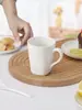 Caneca de cerâmica, xícara de café branca pura e simples para uso em casa, hotel, negócios, café da manhã, leite, café e chá