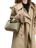 Bolsa de Mão com Design de Nicho e Toque de Luxo Bolsa para Marmita Bolsa Transversal Novo Estilo Artesanal Tecida Bolsa Feminina de Ombro/Axila Bolsa Dumpling