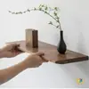 Estantería de Madera de Alcanfor de Una Palabra Estante de Almacenamiento Madera Maciza Estantería sin Costuras Estante de Pared Tablero de Capa de Tronco Pared de Fondo Zapatos Bolsas