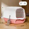 Caixa de Areia para Gatos Transfronteiriça, Extra Grande, Totalmente Fechada, Vaso Sanitário de Plástico Antivazamento para Gatos, Caixa de Areia Dobrável para Gatos, Atacado do Fabricante