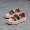 Zapatos Casuales de Plataforma Shanghai Jiejie 2025 Primavera Nuevo Estilo Europeo y Americano Zapatos Cómodos con Velcro Zapatos de Moda para Mujer