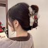 Acessórios de Cabelo de Natal Outono e Inverno Clipe de Garra de Pelúcia Sentido de Alto Padrão Feminino Presilha Tubarão de Laço Disco de Cabelo para Parte de Trás da Cabeça Acessório de Cabeça Pegador de Cabelo