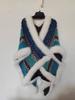 Chal de Estilo Étnico con Cuello Completo de Piel, Capa de Viaje de Yunnan y Xinjiang, Engrosado para Uso al Aire Libre, Versátil para Dali, Erhai, Qinghai