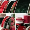 Cinta de Terciopelo Navideña con Borde Dorado Decoración de Árbol de Navidad Festival Lazo DIY Empaque de Caja de Regalo Cinta de Color Terciopelo