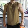 Colete Masculino de Secagem Rápida, Sem Mangas, Caimento Solto, Respirável, Gola Redonda para Esportes e Fitness, Estoque Pronto para o Verão