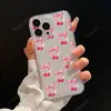 Popular y Dulce y Fresco Cherry Bow de Temu 18Pro Linda Funda Transparente Suave para iPhone18 Funda de Teléfono Femenina