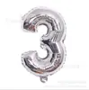 0-9 oro plata 16 pulgadas Globo Digital de Papel de Aluminio paquete de cumpleaños de bebé boda globo de aluminio