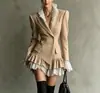 Vestido Blazer Elegante de Nuevo Estilo Europeo y Americano para Viajes de Negocios 2026 con Retazos Únicos y Bloques de Color Vestido de Manga Larga para Mujer, Hecho a Medida