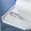 Anillo Minimalista de Plata de Ley S925 con Circonita de Doble Capa para Mujer, Anillo Versátil Apilable de Lujo Ligero, Anillo Simple y Único para Dedo Índice para Estudiantes