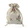 Bolsas de Almacenamiento de Algodón Estampado de Nuevo Estilo Transfronterizas con Cordón, Bolsas Pequeñas de Algodón y Lino, Al por Mayor en Stock