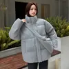 Abrigo de algodón con capucha transfronterizo 2026 con capucha desmontable, moderno y versátil, estilo coreano, diseño de bolsillo falso, chaqueta cálida para mujer