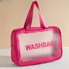 Bolsa de Higiene Pessoal Portátil Transparente Fosca à Prova d'Água Espessa de Grande Capacidade Estilo Coreano Saco de Maquiagem à Prova de Poeira