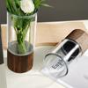 Jarrón de Vidrio con Base de Madera Estilo Chino Nuevo de Alta Gama, Arreglo Floral Transparente, Flores Frescas Cultivadas en Agua, Bambú de la Suerte, Decoración para Sala de Estar