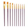 Set de Pinceles de Pintura, 10 Piezas Punta Redonda Puntiaguda Pelo de Nylon Pinceles de Detalle Artista, Profesionales Finos para Pintura Acrílica al Óleo Acuarela para Cara Uña Arte Corporal Manualidad Maqueta Pintura en Miniatura