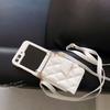 Adecuado para Samsung Flip5, funda de teléfono Flip 4, funda de cuero de moda, bandolera a cuadros, FLIP3, plegable, protección para máquina, nuevo