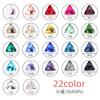 Diamante de Imitación Triangular de Cristal con Garra 18mm Accesorio para Ropa Bolso Zapato Base Dorada con Agujero para Coser a Mano Diamante de Imitación Estilo Ins