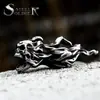 Guerreiro de Aço estilo punk hip hop pingente de caveira em aço inoxidável atacado pingente de cabeça de fantasma retrô europeu e americano em aço titânio
