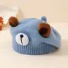Estilo Coreano Primavera Otoño Lindo Dulce Boina Sombrero Dibujo Animado Oso Pequeño Sombrero Niños Súper Lindo Unisex Lana Tejida Sombrero Venta al por Mayor