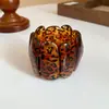 Pulseira Flor Torcida Textura Retrô Dourado Marrom, Pulseira de Luxo Leve de Alta Qualidade, Joia Retrô Simples Europeia e Americana para Mulheres