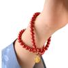 Pulsera de Cuentas de Transferencia de Cinabrio Rojo Cinabrio Imperial Arena Cruda Pulsera de Carácter Sha Jin Fu Femenina Regalo de Este Año Círculo Simple Doble
