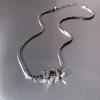 Colar com pingente de anel de diamante flash de aço titânio de corpo inteiro para homens e mulheres vento frio simples pequeno cintura de homem corrente de clavícula não desbota