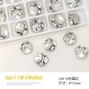 Alta qualidade fertilizante quadrado pilha broca unha arte decoração luz luxo feito à mão cristal acabado diamante bola liga acessórios unha jóias grande broca
