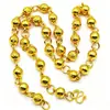 JL045 Joyería europea de oro latón chapado en oro de 24k suministro de WeChat cuentas redondas de 10 mm collar con carácter fu