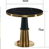 Mesa y Sillas de Negociación de Lujo Ligero Combinación Rectangular Mesa y Sillas de Mármol y Tablero de Roca Mesa Redonda Pequeña para Tienda de Té con Leche y Cafetería