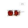 Aretes sencillos de amatista de cuatro garras, aretes de botón de tesoro colorido europeo y americano, unisex, diamante rojo, circón azul, joyería para la oreja