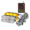 Luz de Rejilla de Coche Clip de Control Remoto Luz de Advertencia de Parpadeo Rojo y Azul Multimodo Strobe Apertura de Carretera Uno a Cuatro 3LED