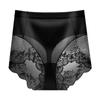 Braguitas de Satén y Encaje de Cintura Alta para Mujer, Talla Grande, Sin Costuras, Cómodas, Antibacterianas, Calzoncillos Anti-Rozaduras