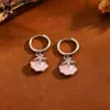 Pendientes Exquisitos Europeos y Americanos de Árbol de la Vida Sol Estrella Luna Concha Incrustada Pedrería para Mujer Acero Inoxidable de Lujo Ligero