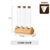 Rack de Display Personalizado para Frascos Recarregáveis de Teste de Tubo Comercial Grãos de Café com Aroma Maturação Tubo de Ensaio de Vidro Borossilicato Alto Frasco de Tubo de Ensaio Rosca de Madeira Sólida