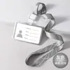 Juego de portatarjetas de trabajo de aleación de aluminio tarjeta de trabajo hecho a medida insignia de estudiante de alta calidad diseño de placa de número de trabajo cuerda para colgar