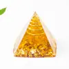 Pirâmide Chakra de Cascalho de Cristal Decorações Decorativas de Resina Decorações de Interior para Casa Resina de Cristal Ametista