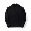 Cardigan Tricotado Masculino Brushka Estilo Old Money Retrô Gola Lapela Manga Longa Outono Inverno Tricô 1005