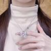 Collar con lazo pequeño y fresco de hada rosa para mujer, estilo frío, diseño de nicho de alto nivel, cadena de clavícula combinable.