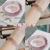 Pulsera de Belleza Pulsera Ding Dong Estilo Chino Gruesa Hielo Transparente Retro Versátil Pulsera para Mejor Amiga para Mujeres