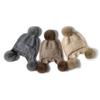 Gorro Casual de Cashmere Removível com Flor Torcida de Couro Genuíno para Orelhas Quentes Lei Feng Outono e Inverno Novo Chapéu Espesso Feminino