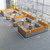 Sofá de Esquina Creativo Oficina Recepción Sala de Espera Cabina Sofá de Negociación Mesa de Café Simple Moderna