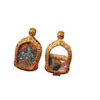 Colgante Thangka Pintado a Mano con Oro de Xizang, Estatua de Buda de Doble Cara en una Caja Gawu, Collar Portátil de Estilo Nacional