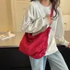 Bolsa de lona casual para mujer, nuevo estilo 2026, gran capacidad, bolso cruzado, estilo relajado, moda retro, bolsa de mano simple